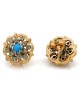 Turquoise and Diamond Cluster Stud Earrings